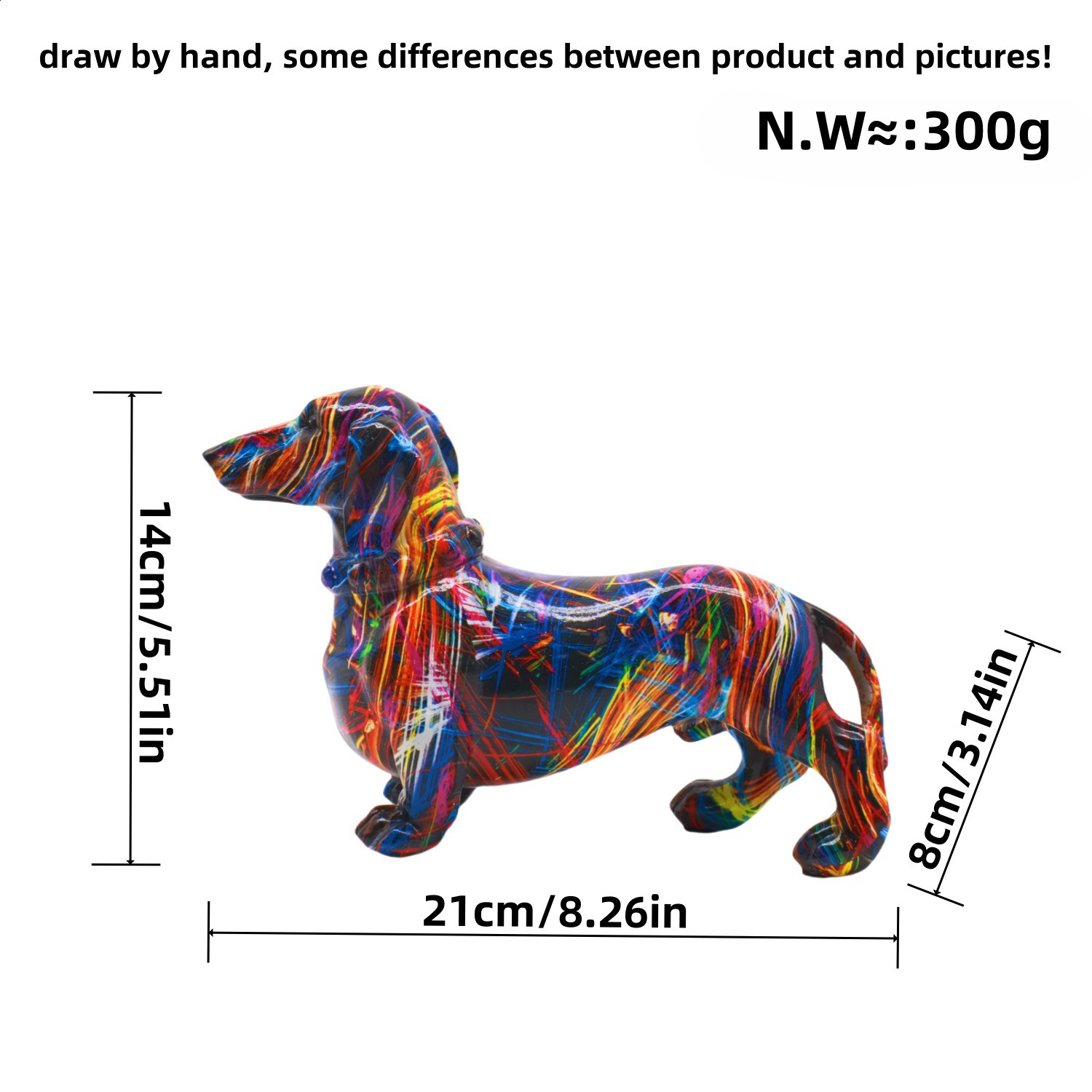 Creative Graffiti Dachshund Dog Statue Home Decor Colorful French Bulldog Sculpture Animal Figurine Living Room Desk Accessories 231227