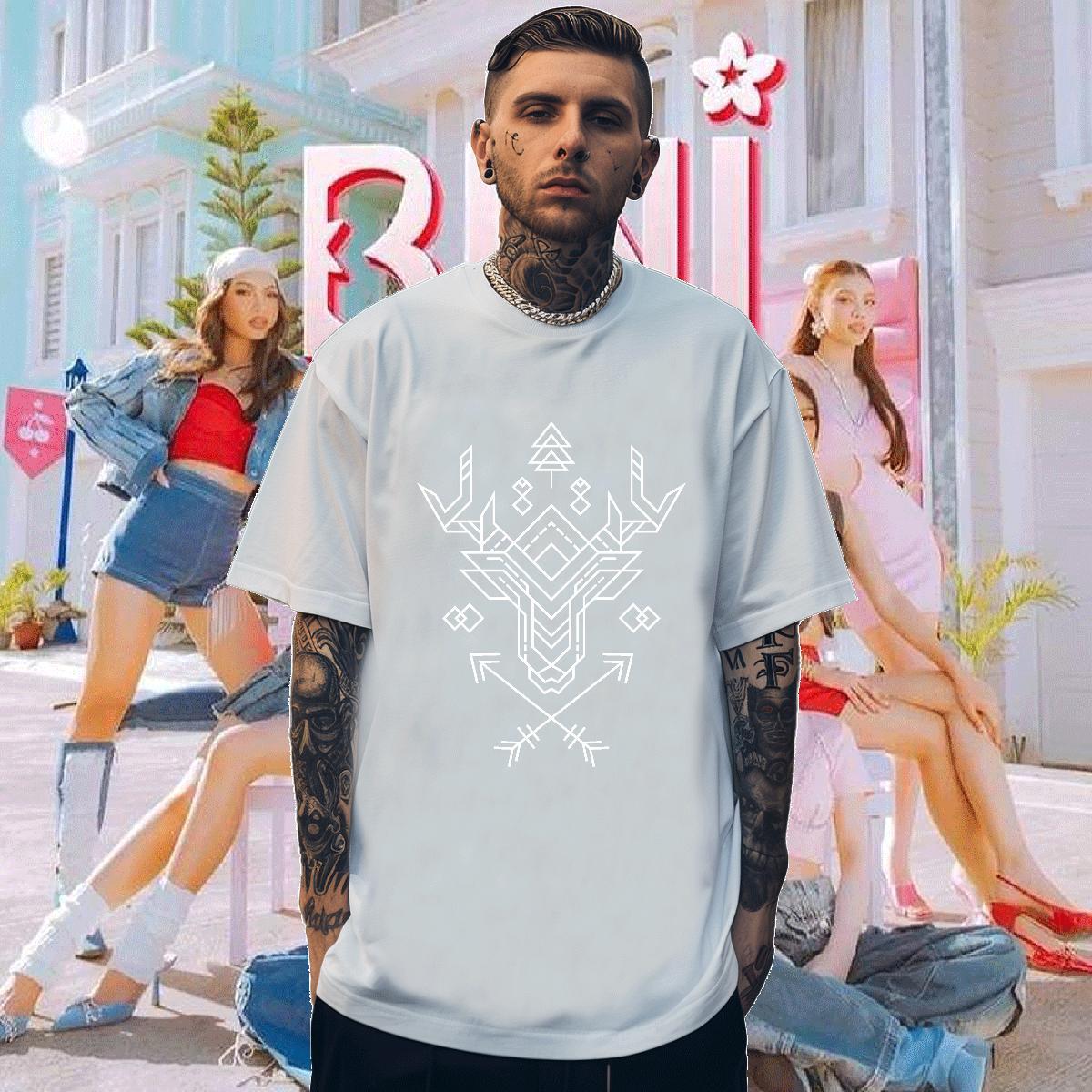 Men T Shirts 100% Cotton 230g handpainted Street Casual Breathable Short Sleeve Floral Print Mens Tshirts Customized Cool Design Clothes