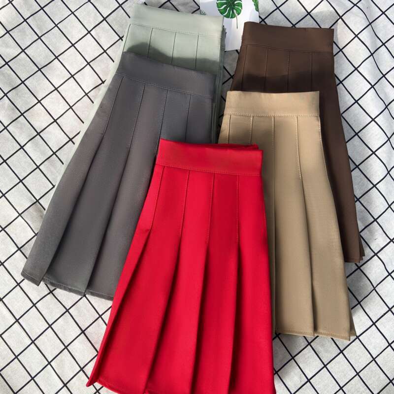 Women's Purple Clothes Korean Stylish Fashion Summer High Waist Mini Pleated Falda Negra Short Skirts For School Girls