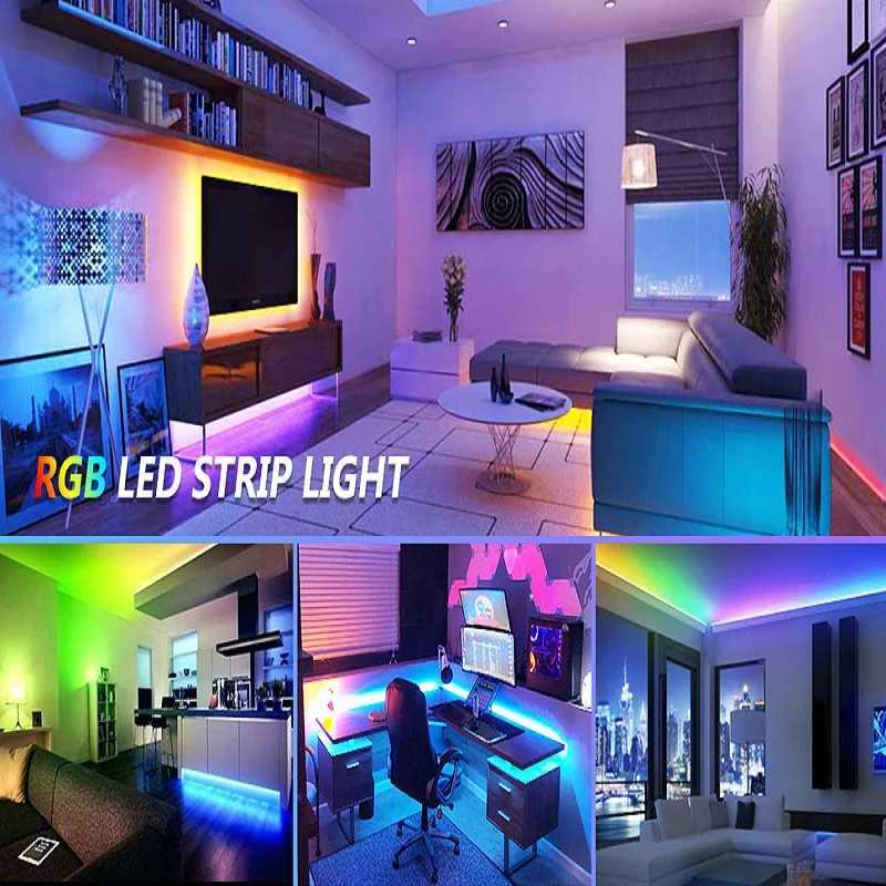 LED Strip Lights 1-5m 10m 15m 20m 30m Rgb Tape Neon Led Lights SMD5050 DC5v Led Lamp Music Sync Gaming Room Decoration Luces Led CL240815