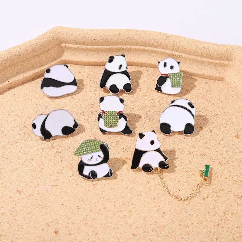 Animal alloy Brooch creative cartoon cute giant panda shaped drip badge backpack clothing accessories W240815