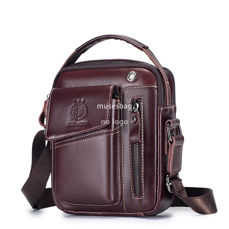 New high quality first layer cowhide new men's single shoulder crossbody bag cross-border Europe and the United States men's retro foreign t