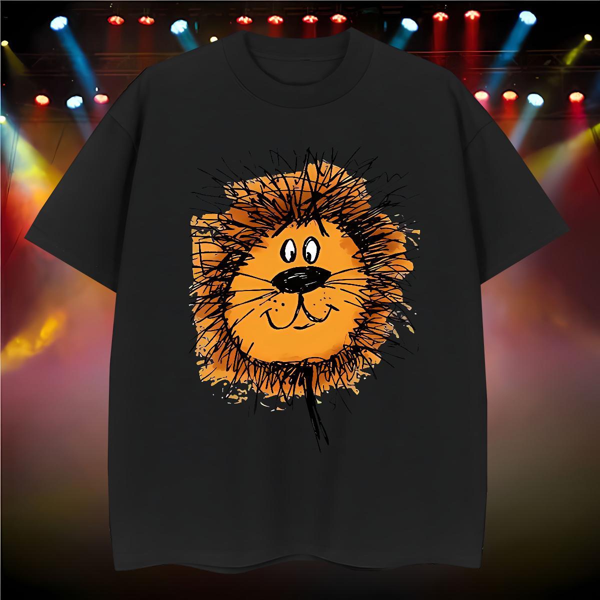 High Quality T shirt lion Pure Cotton Street Skull 100% Cotton 230g Couples T Shirts Classic Polos