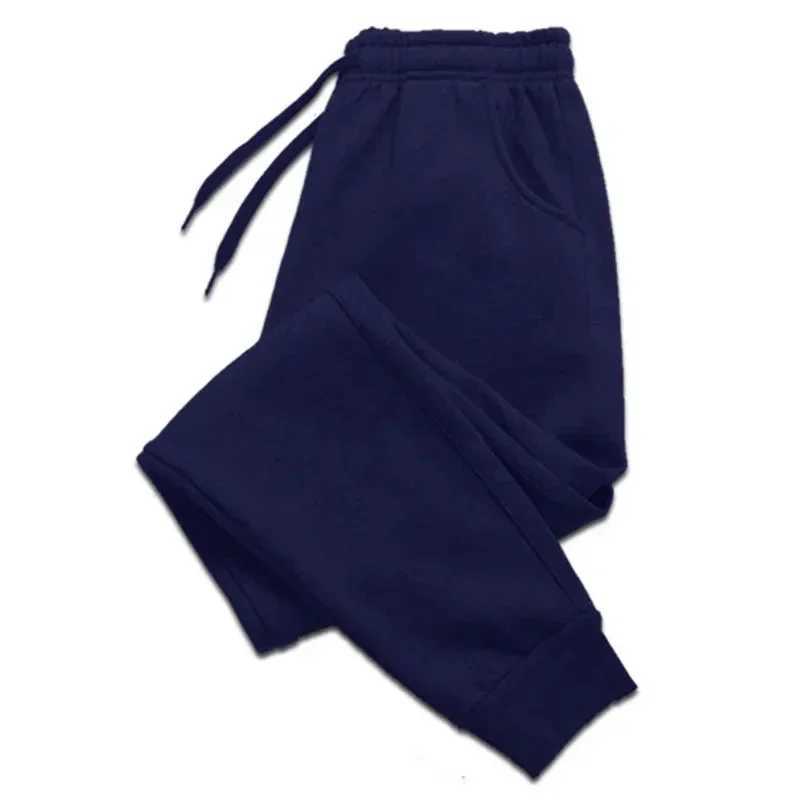 New mens sports pants autumn and winter printed wool warm jogging pants mens outdoor sports clothing Harajuku streetwear casual TrousersW240725