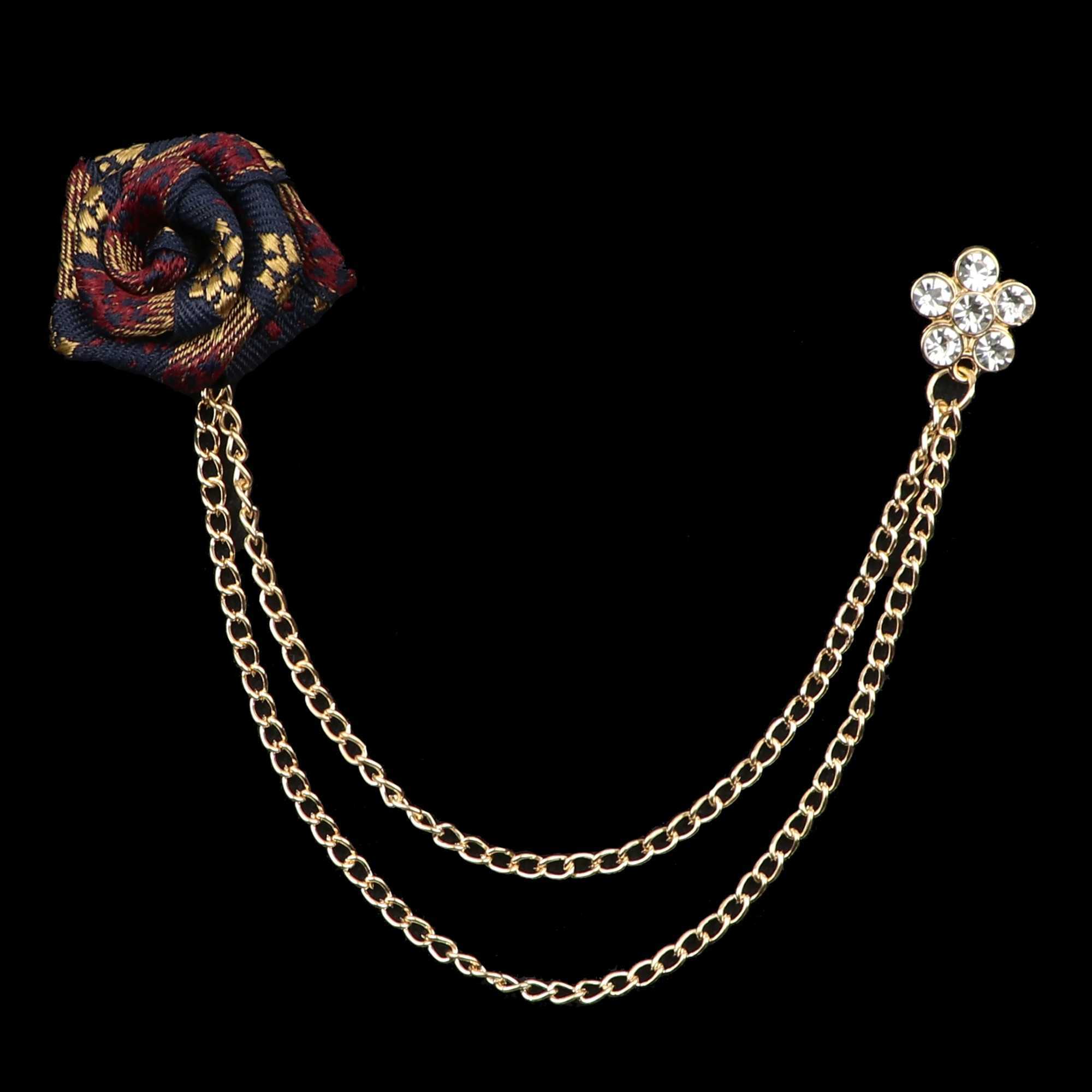 Fashion suit lapel pin rose brooch chain brooch mens and womens wedding party brooch accessories gifts W240815