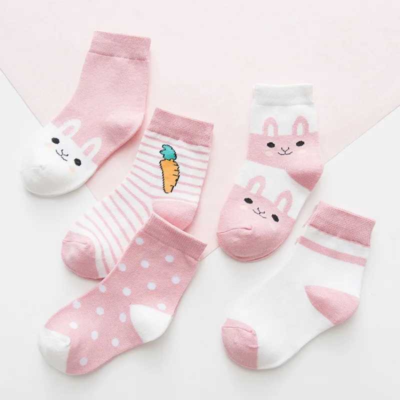 5 pairs/batch of childrens socks cotton for boys and girls cute cartoon for babies soft warm stripes fashionable autumn and winter childrens sports so