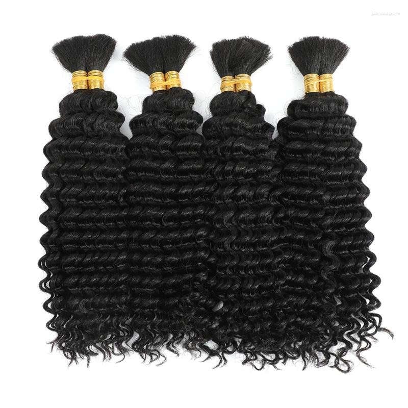Human Braiding Hair For Boho Braids Bohemian Deep Wave Bulk Wet And Culry
