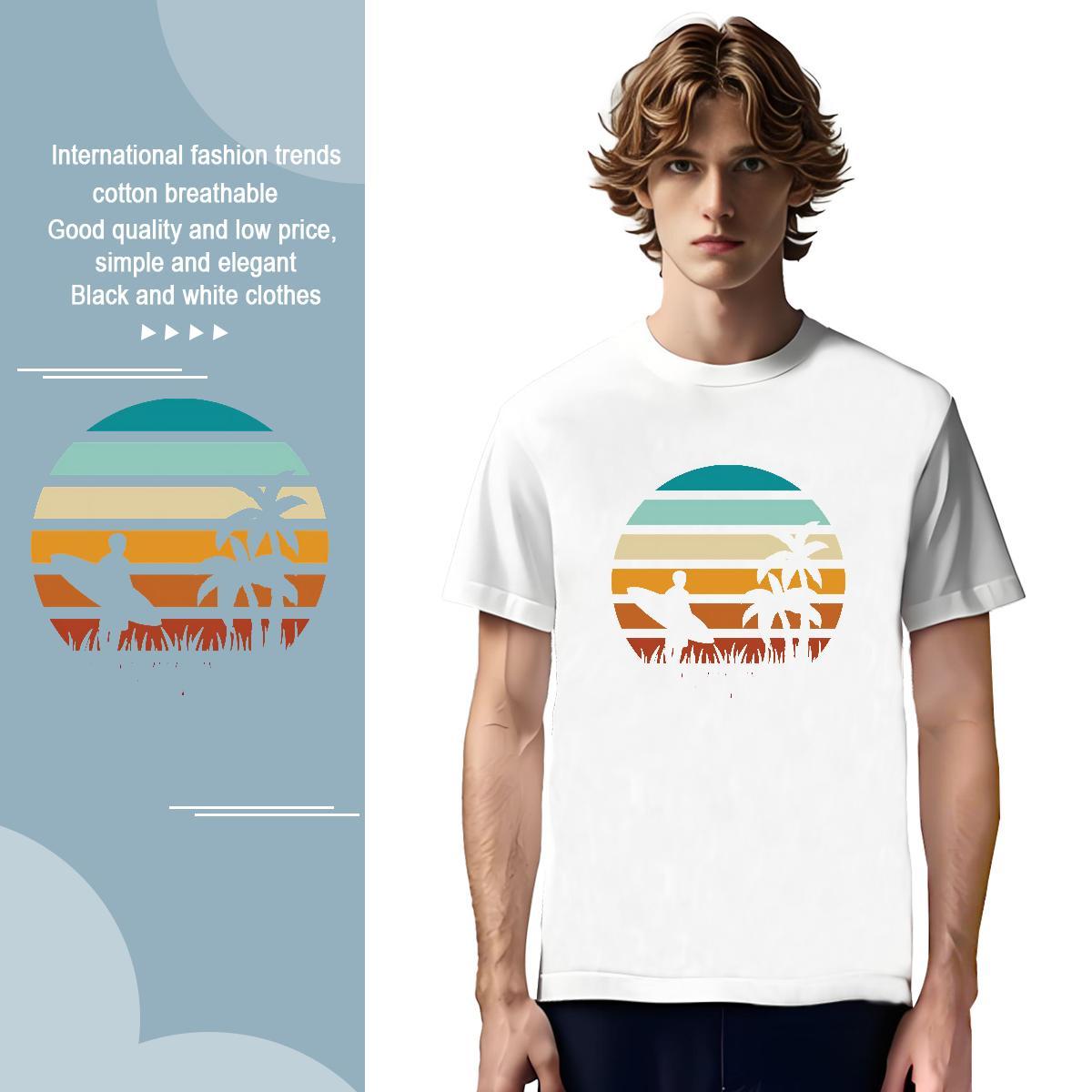 T-Shirts for Men 230g Cotton tree Street Casual Breathable DIY Anime Men Tees Wholesale Classic Clothings