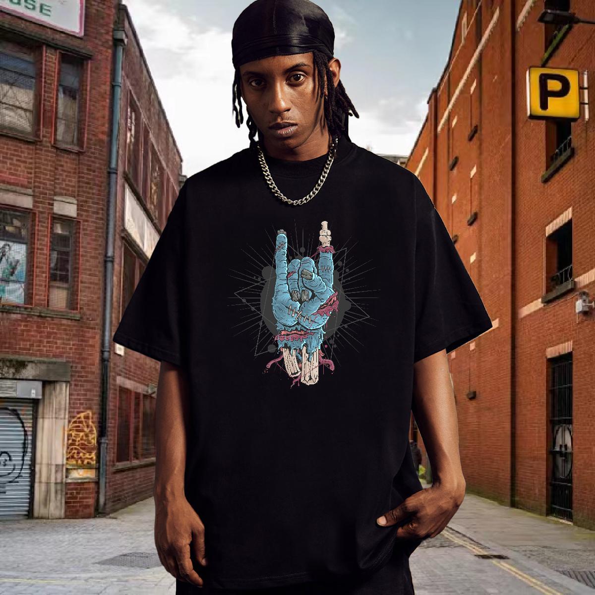 Popular Men T Shirts Halloween Breathable Crew Neck High Street Hip Hop DIY 230g 100% Cotton Men Tshirts DIY Customized Polos