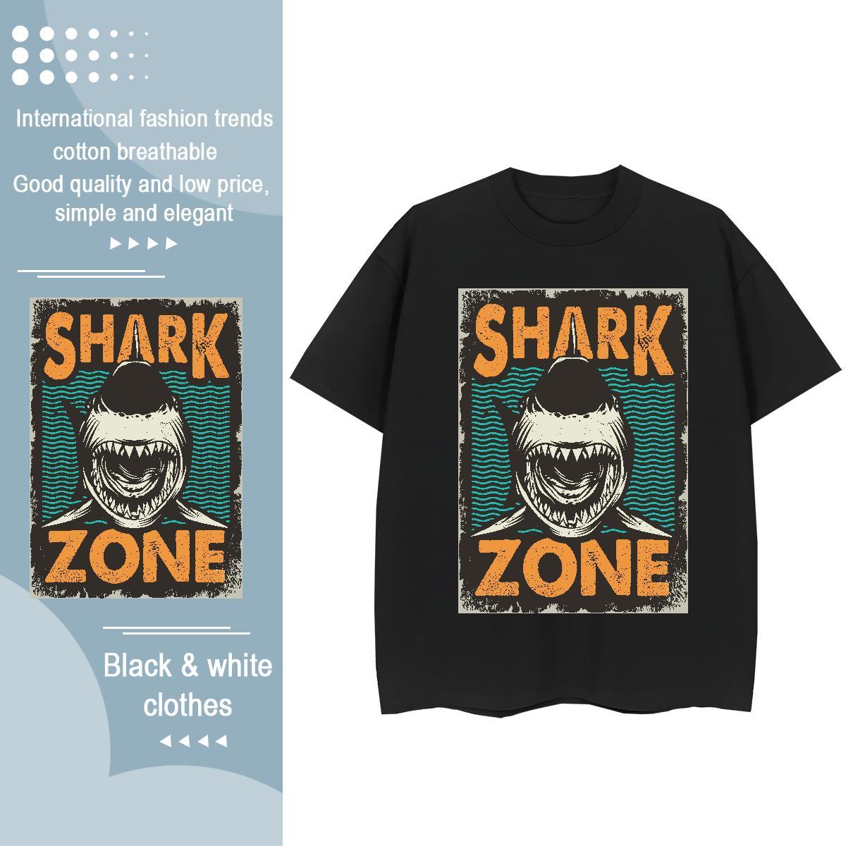 Loose Fit T-Shirts fish Short Sleeve O-Neck Sport DIY Printed 230g Cotton Men Tees Customized Top Tees