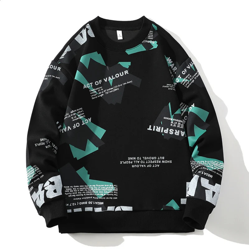 Autumn Spring 2024 Mens Hoodie Sweatshirt White Printed Hip Hop Punk Pullover Streetwear Casual Fashion Clothing Oversized 5XL 240814