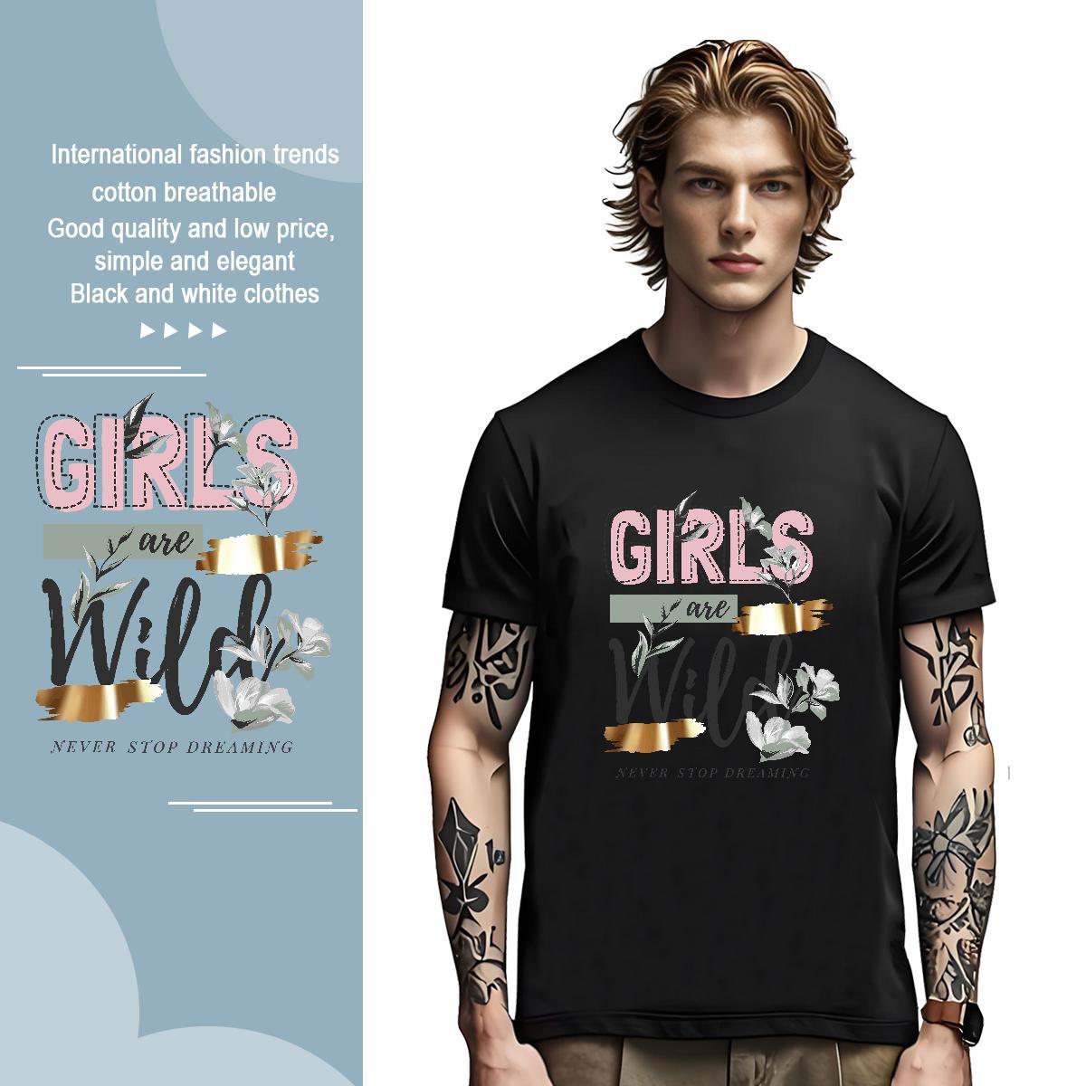 Comfortable letter T Shirt For Man High Street Hip Hop Tshirt for Man Woman 100% Cotton 230g Brand Crew Neck Breathable Cartoon Printing L-4XL Tshirts