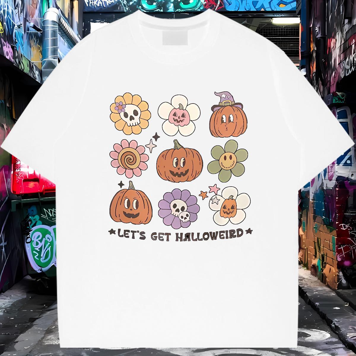 Popular T shirt halloween O-Neck Short Sleeve Street Asian Size 230g 100% Cotton Mens Tshirts Designer Fashion Tops