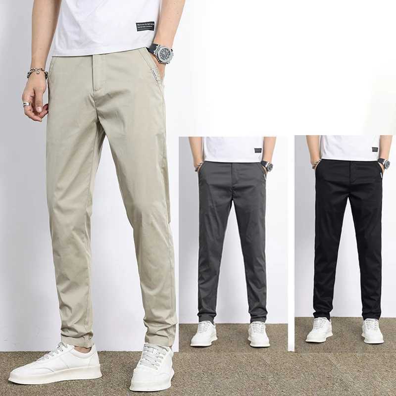 Spring/Summer 2024 Mens Business Casual Straight Mens Fashion Cotton Thin Bag Mens Classic Black Khaki PantalonsW240725