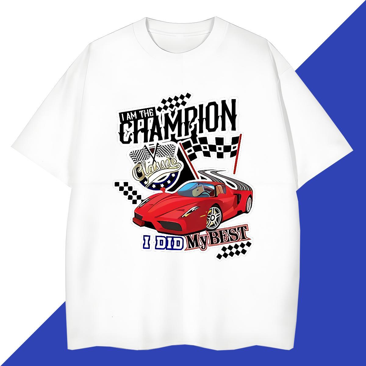 Loose Tshirts Beach 230g Pure Cotton Customized O Neck Short Sleeves car T-Shirts Designer Fashion Tee Shirt