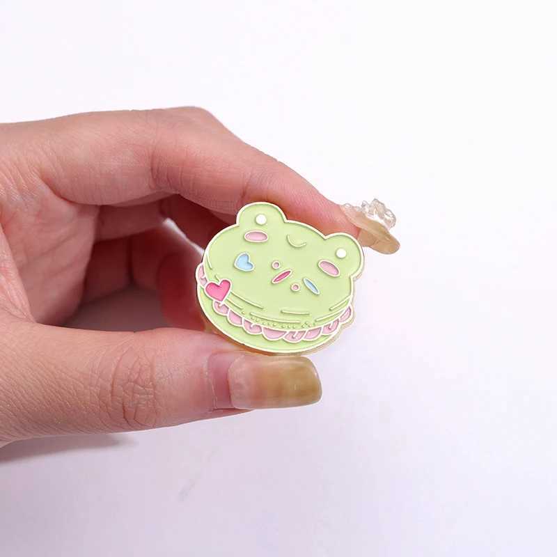 Frog dessert enamel pin donut juice toast burger ice cream bread lapel metal badge animal jewelry gift W240815