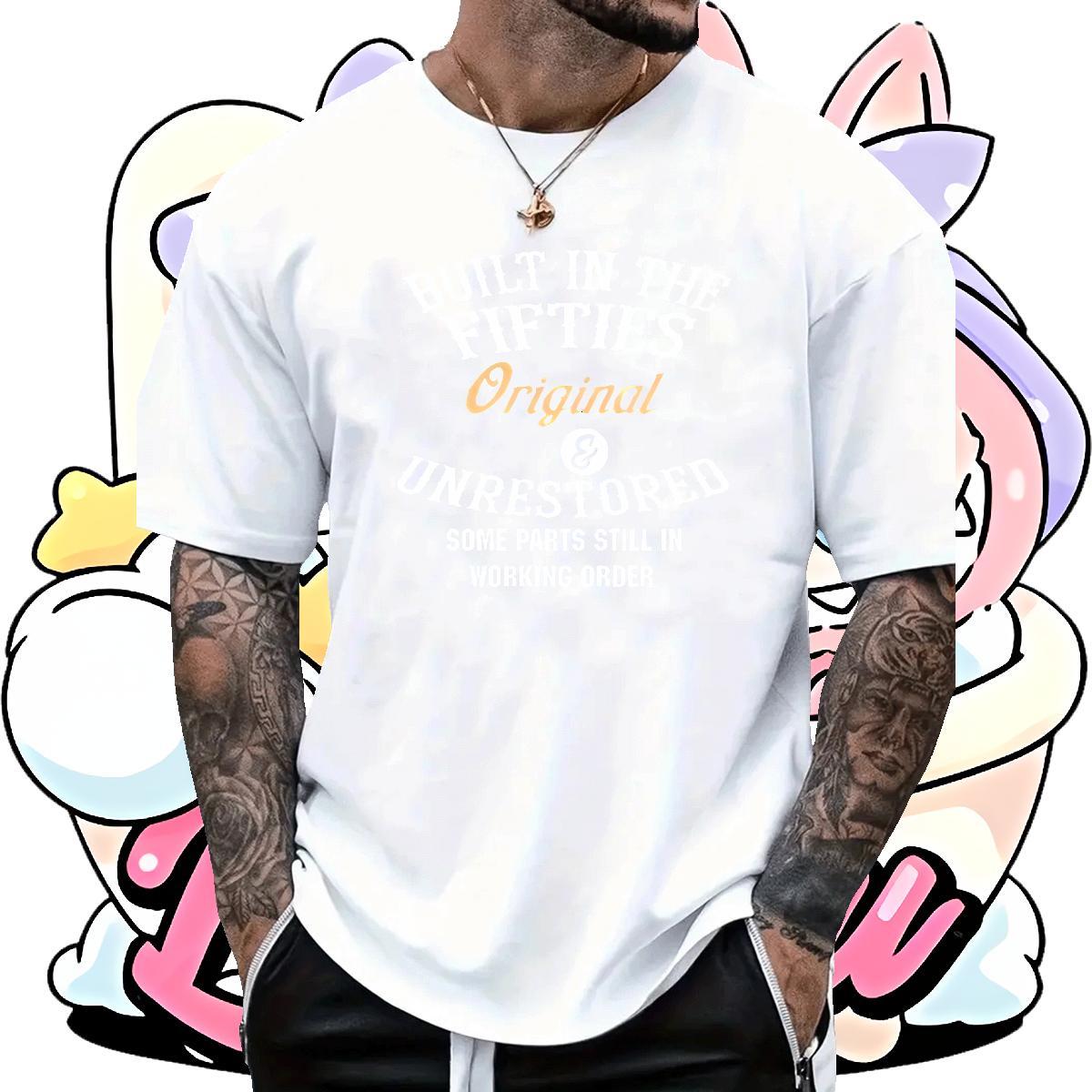 Classic Men Tshirts Sports Casual 230g Pure Cotton Black Oversized Crew Neck Breathable letter Man T Shirts Fashion Tees Shirts