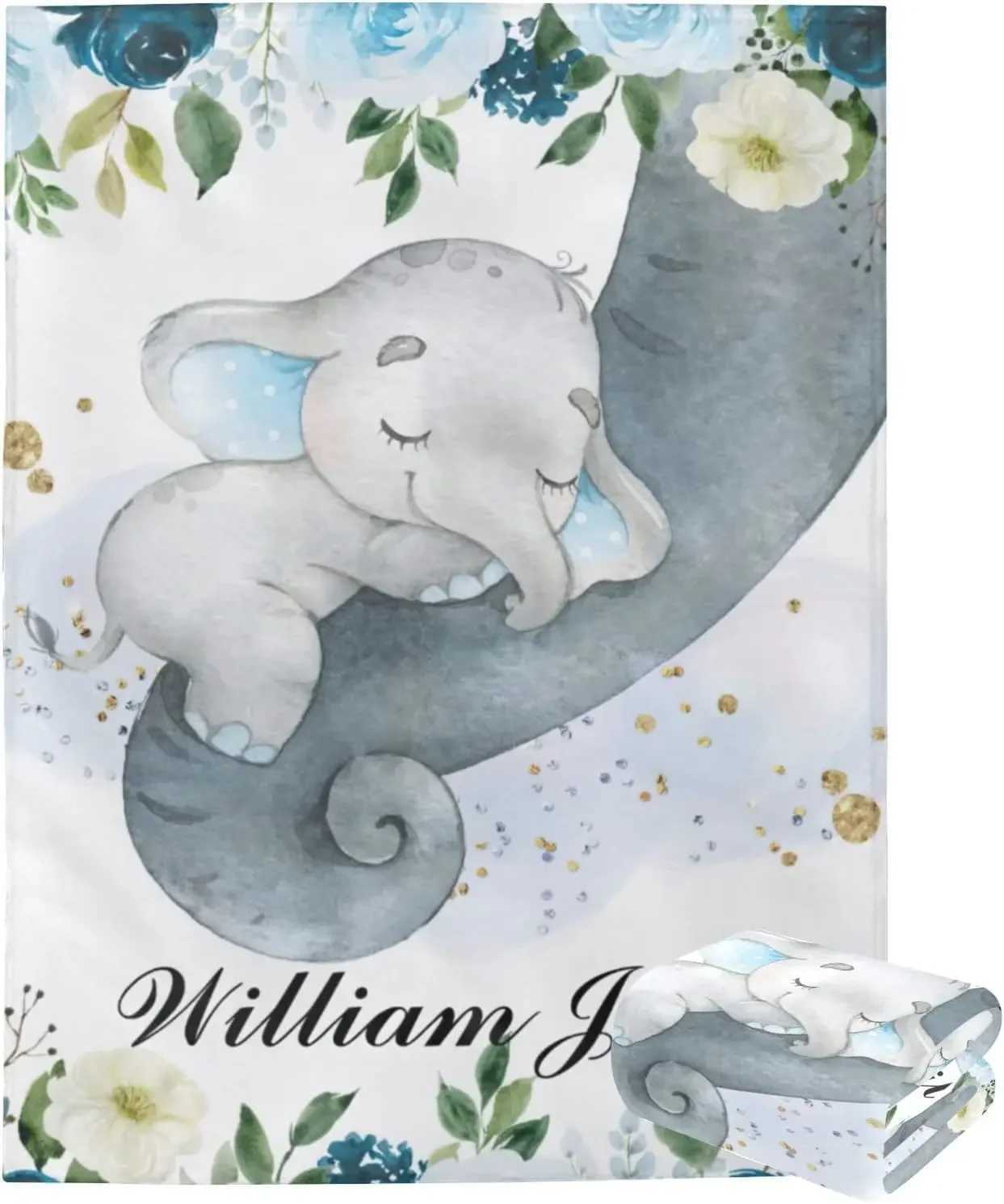 Personalized Name Customized Flange Plush Blanket Girl and Boy Gift Super Newborn Blanket Air Conditioning Blanket Y240815