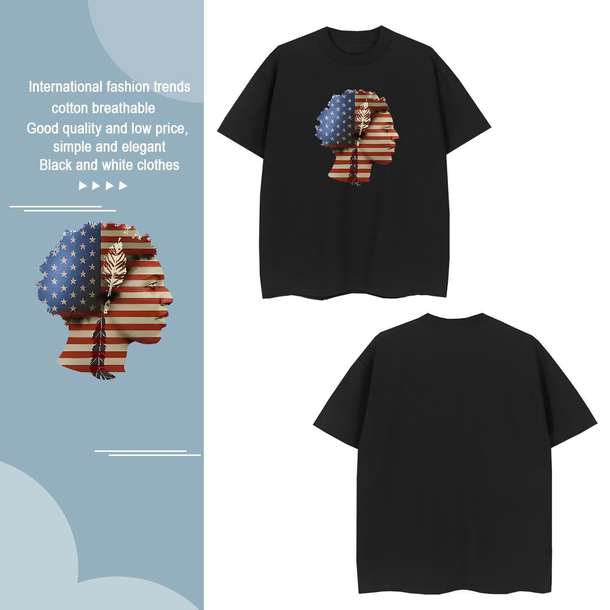 Men T Shirts 230g Pure Cotton portrait Anime Printing Street O Neck Short Sleeves Custom Printed Mens Tshirts 2024 Summer Wholesale Wear