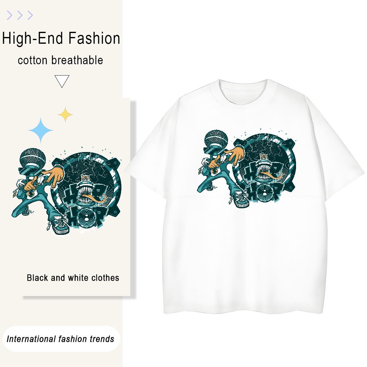 Loose Mens Tshirts Street wear Hip Hop 230g Cotton Custom Anime Short Sleeve Soft ET Mens T Shirts 2024 Summer Polos