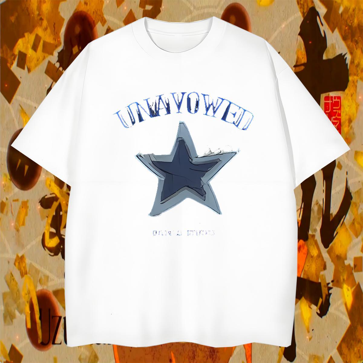 Loose Men Tshirts Anime Printing Street 100% Cotton 230g DIY Printed Round Neck Short Sleeve letter T Shirt For Man Fashion New Tees