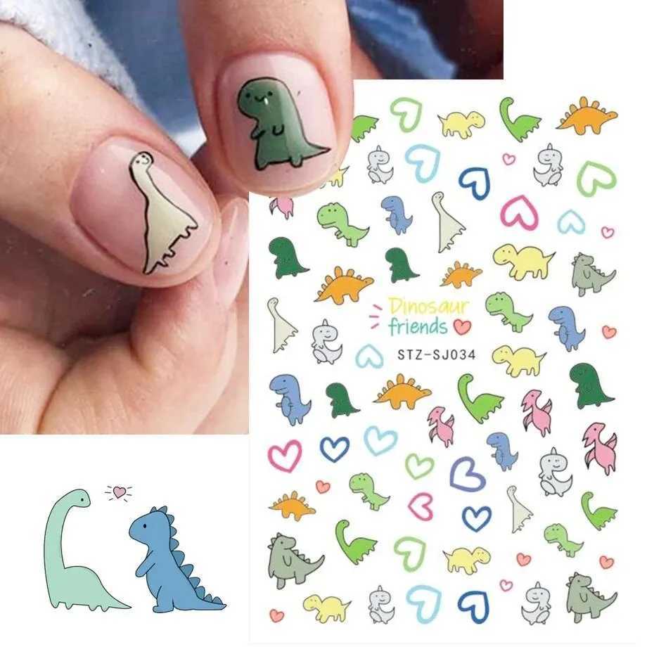 Colorful Cute Dinosaur Back Adhesive Nail Sticker Non-Toxic Odorless Girl Sticker Toy Three-Dimensional DecalXJ240814