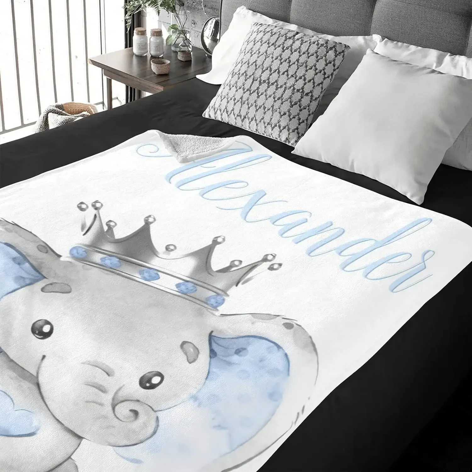 Personalized Name Customized Flange Plush Blanket Girl and Boy Gift Super Newborn Blanket Air Conditioning Blanket Y240815