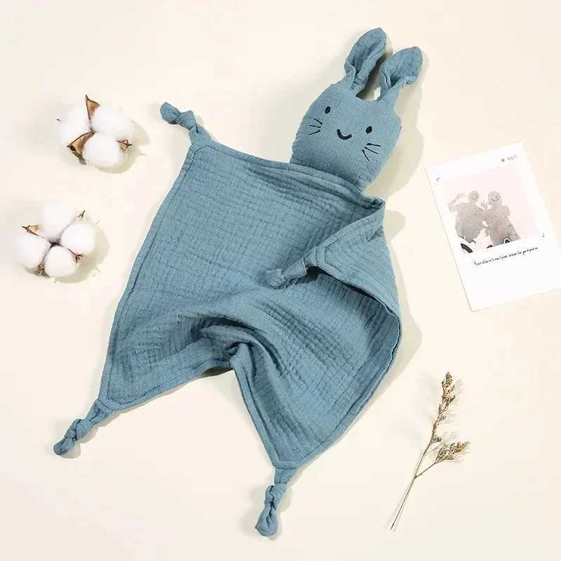 Baby Cotton Muslin Comforter Blanket Soft Newborn Sleeping Dolls Cute Cat Kids Sleep Toy Soothe Appease Towel Bibs Saliva Towel Y240815