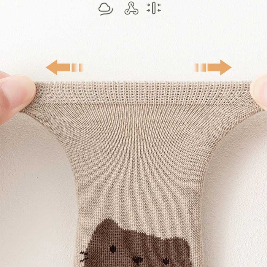 5 pairs of cartoon baby socks breathable and non slip soles childrens socks indoor walking socks cu W240814