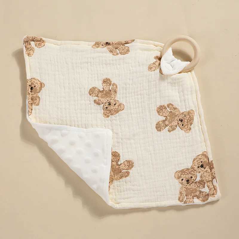 Baby Cotton Comforter Blanket Soft Newborn Gauze Peas Soothing Towel Cute Kids Sleep Toy Soothe Appease Towel Bibs Saliva Towel Y240815