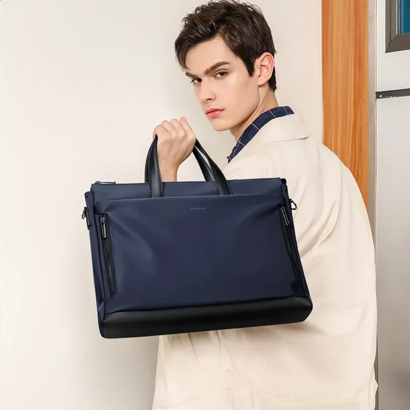GOLF Briefcase Bag Nylon with Leather Handle Crossbody Shoulder Hand Bag Office Laptop Bags for Men 15 Inch Waterproof Handbags 240822