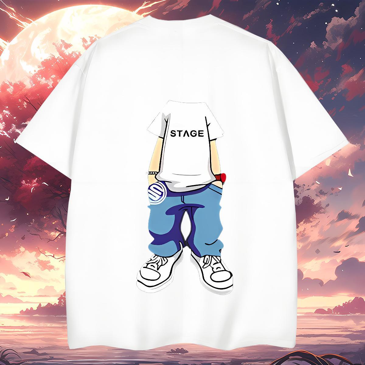 T-Shirts 230g Cotton character Hip Hop Pure Cotton Custom Printing Tshirts Designer Fashion Cool Design Tees Shirts