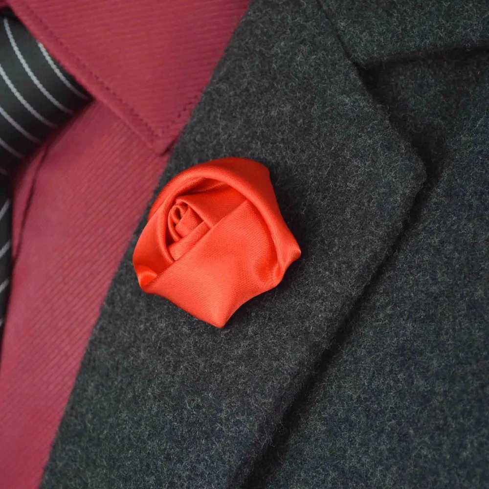 12 pieces/batch handmade fabric rose brooches suitable for mens clothing and accessories fashion sets flower pins and brooches 18 colors W240815