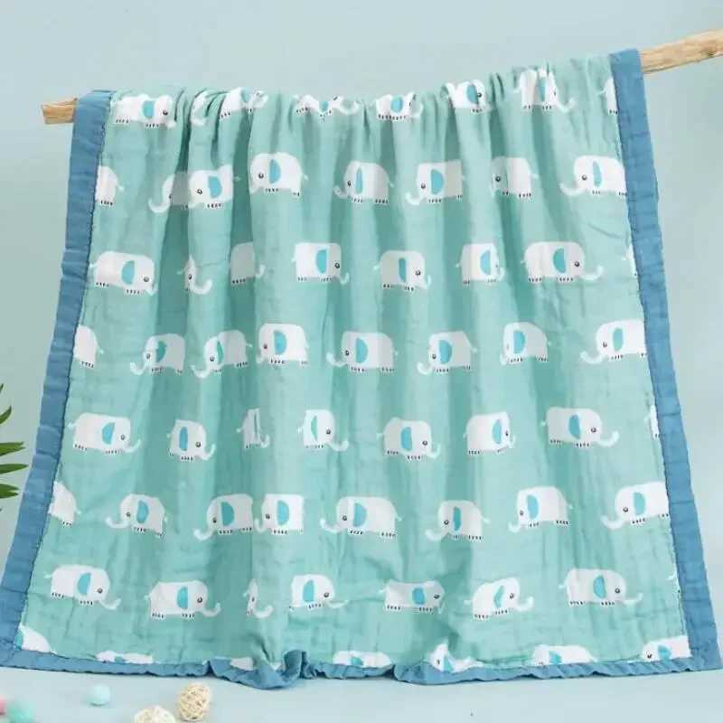 1Muslin Boy Girl Kids Children Sleep Blanket Swaddle Bath Towel 100% Cotton Soft Lightweight Warm Newborn Wrap Baby Blanket Y240815