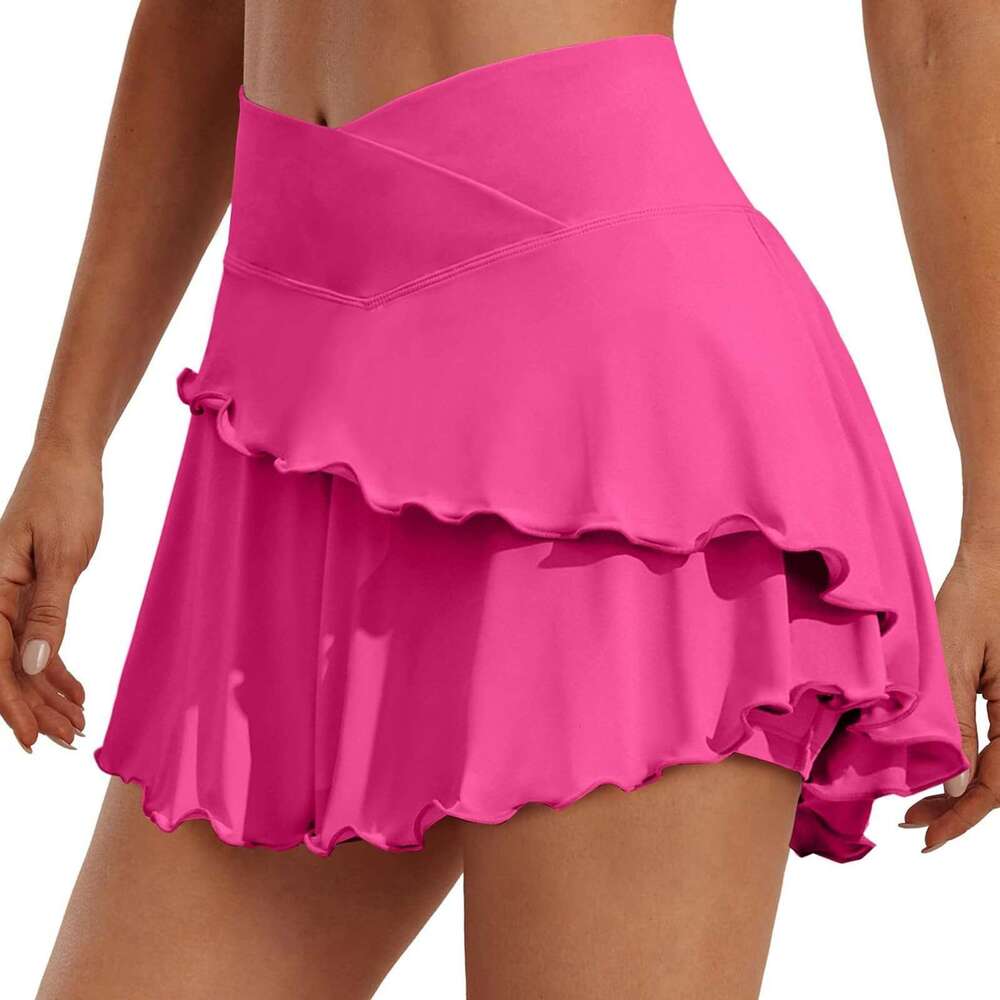 Tennis Women's Cross Solid Color Short Pleated Light Sports Skirt With Pockets Skirts for Women Trendy Summer s