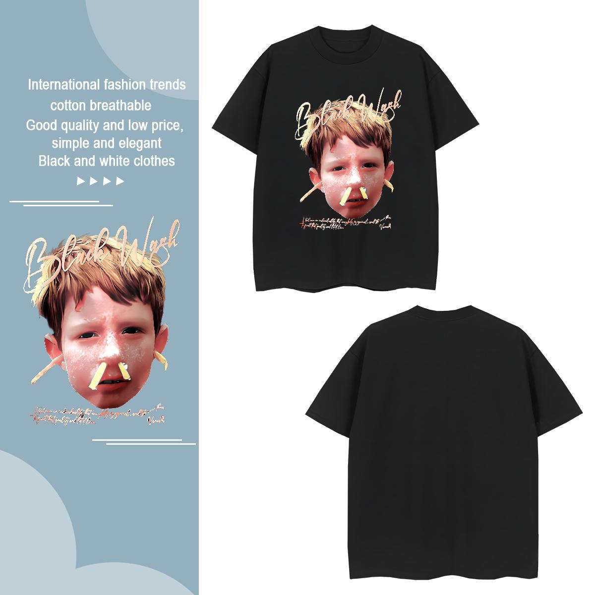 T-Shirts 230g Cotton portrait Casual Daily Wear Breathable Custom Big Size Tshirts DIY TOP Quality Tee Shirt