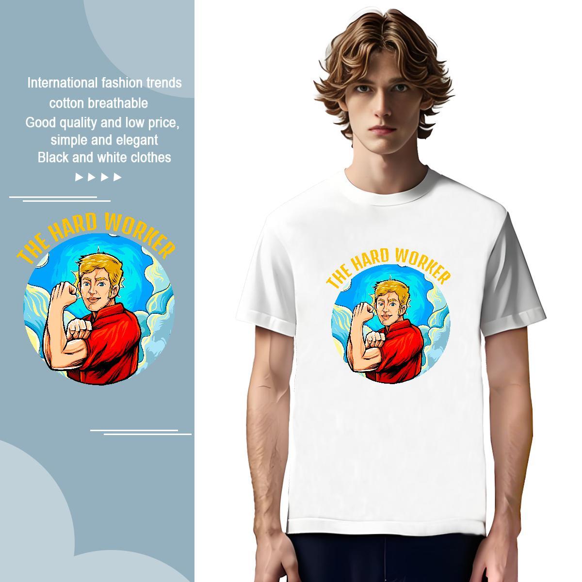 Man T Shirts 230g Cotton portrait Daily Wear Short Sleeve O-Neck Customized Tshirt for Man Woman Classic Cool Design Polos
