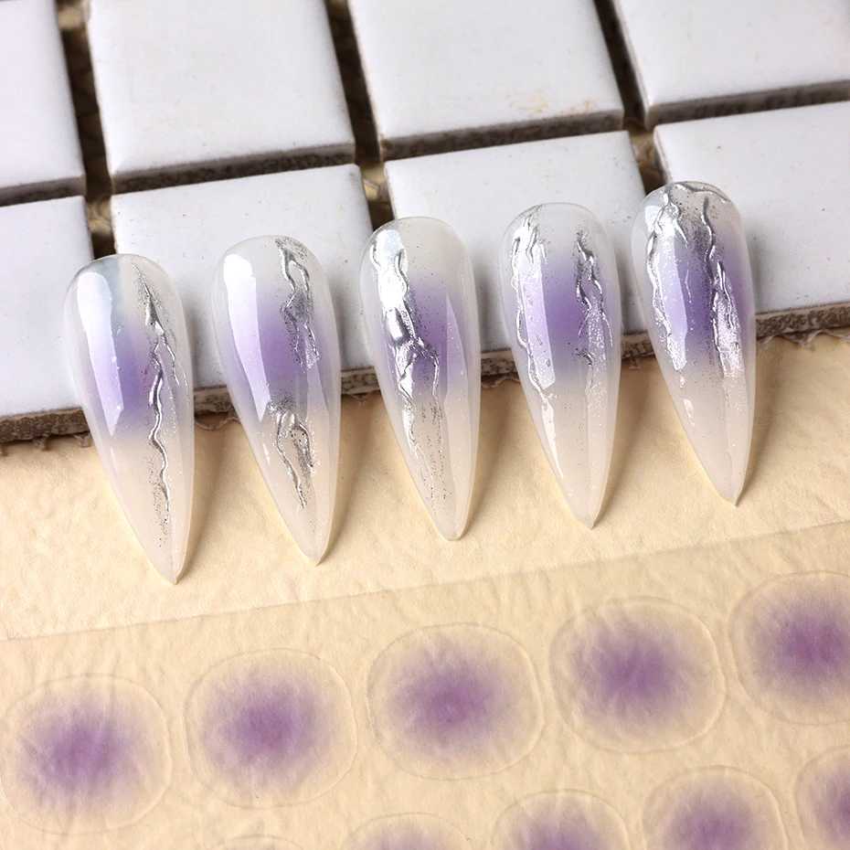Gradient Blush Nail Sticker 3D Aura Red Blue Dizzy Powder Blusher Nail Decals Halo Dye Jelly French Ombre Manicure DecorationsXJ240814