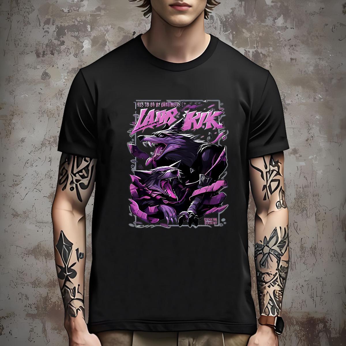 Comfortable Mens T Shirts wolf Breathable Outdoor DIY Printed 100% Cotton 230g Tshirt for Man Woman Customized Tees