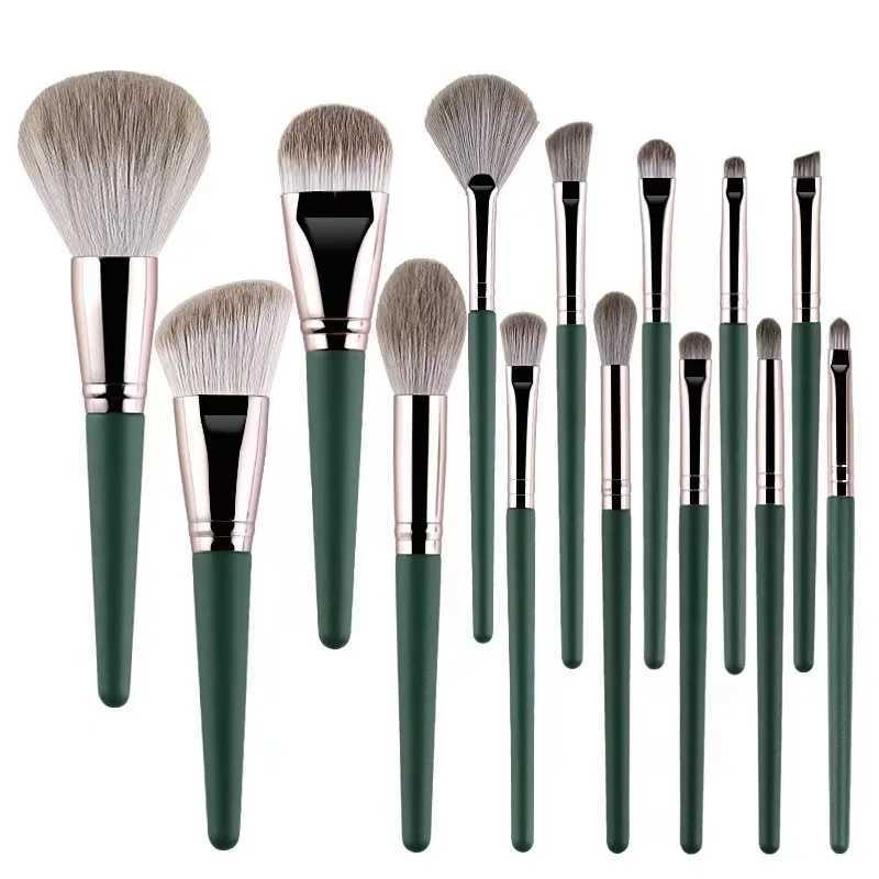 Professional 14Pcs makeup brush set foundation make-up powder blusher mixed with eye shadow lipstick beauty soft bristle makeup brush W240814