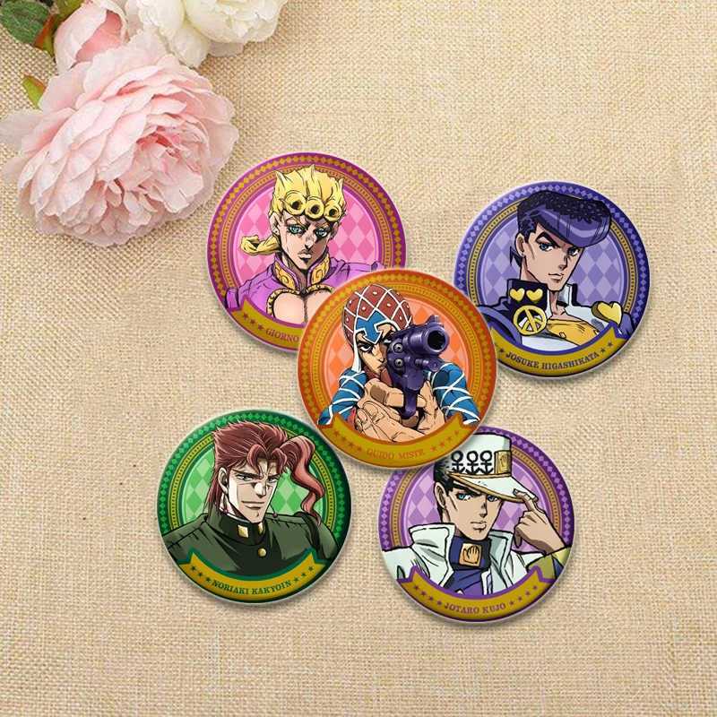 Jojos Bizarre Adventure Anime Badge High Definition Printed Pin Cartoon Handmade Brooch Backpack Clothing Gift Accessories W240815