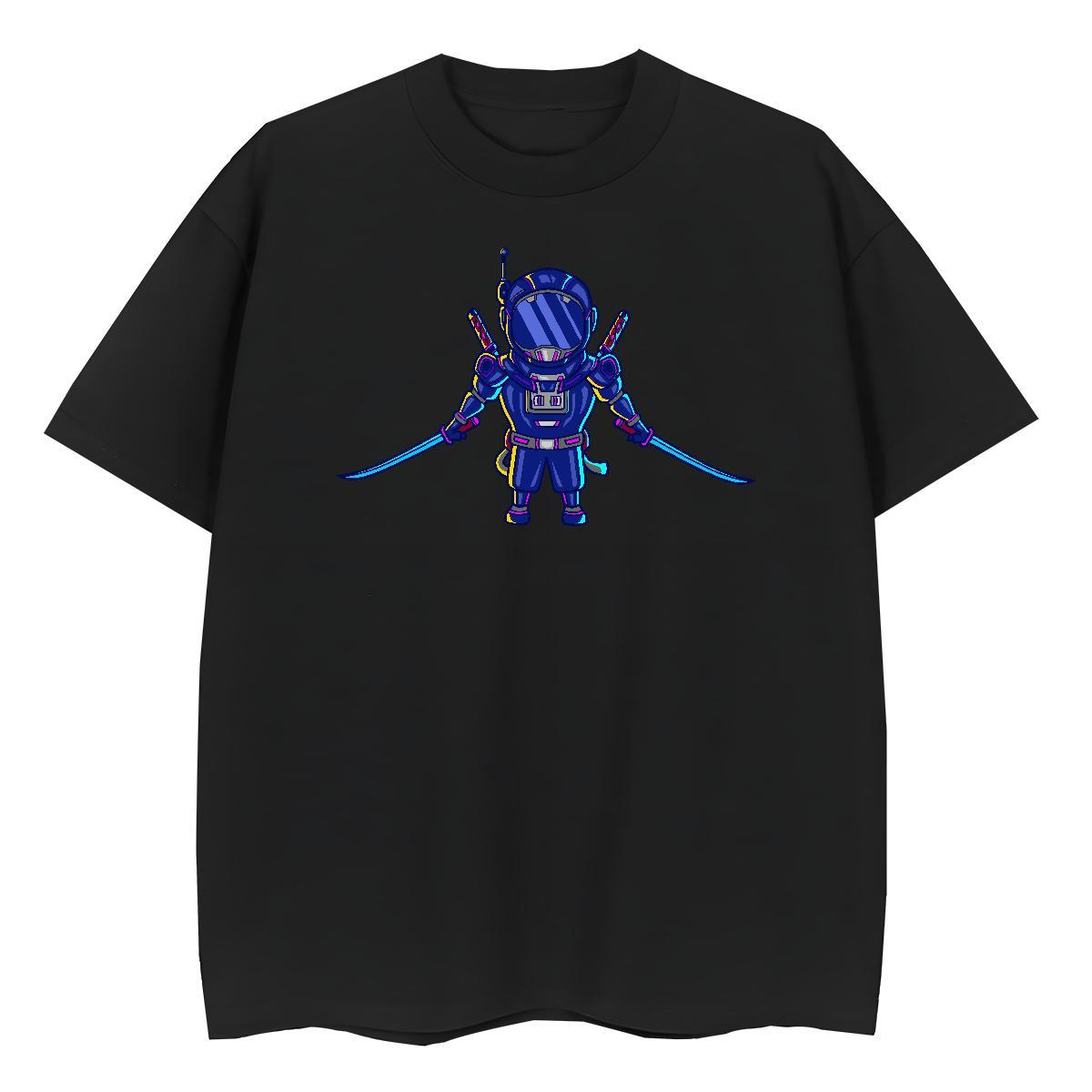 Loose Men Tshirts Anime Printing Street 100% Cotton 230g Oversized 3XL 4XL Short Sleeve O-Neck robot T-Shirts Custom Tops Shirt