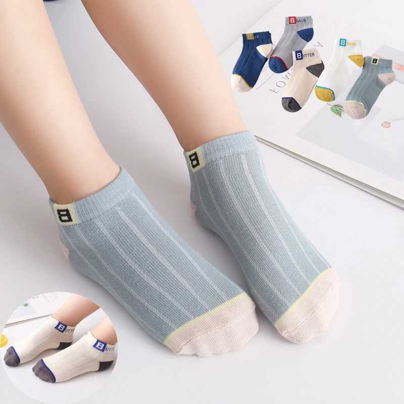 5 pairs of socks for children aged 1 to 6 in spring and summer for boys with breathable cotton mesh and thin soft socks for children W240814