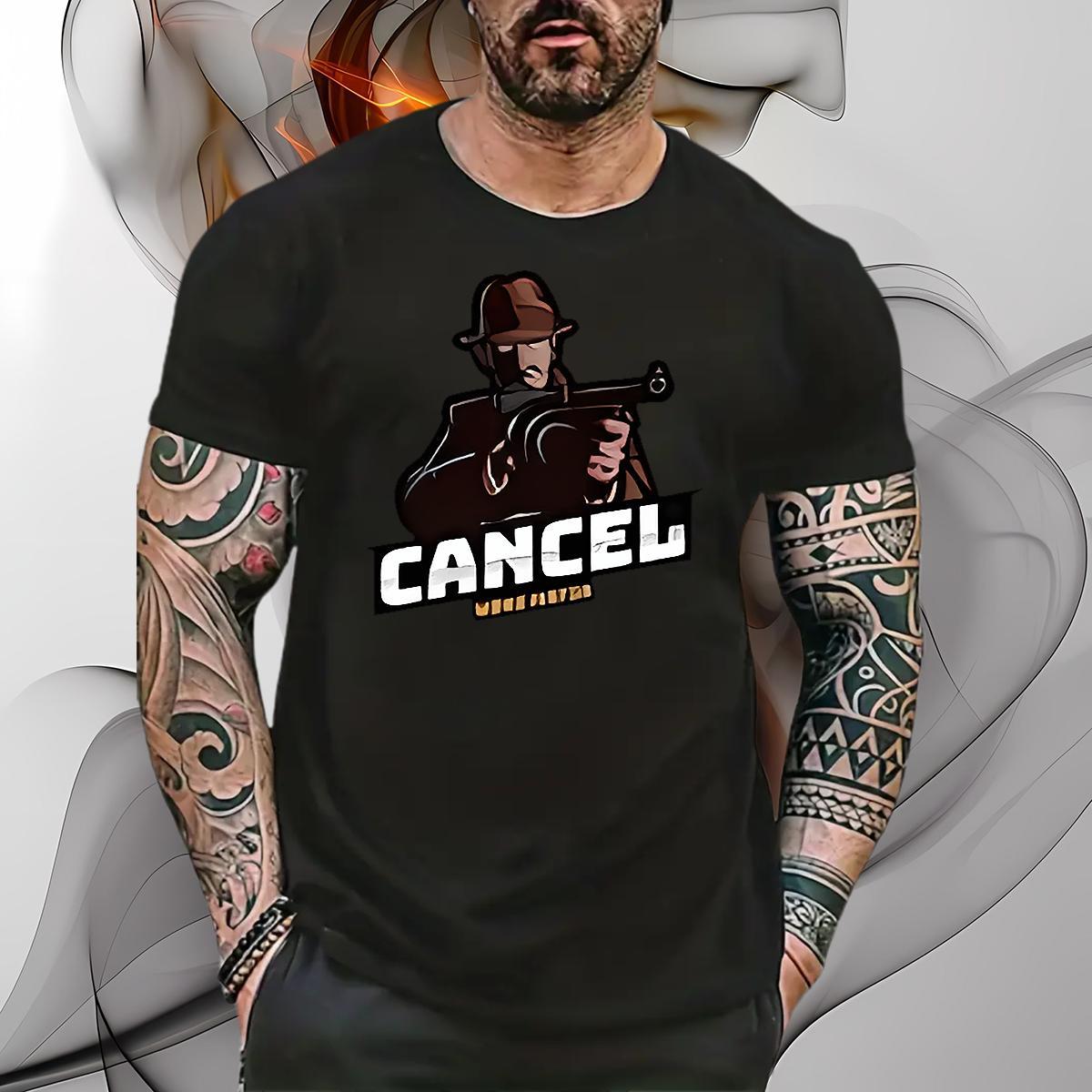 Popular T-Shirts pistol Crew Neck Breathable Street Casual Graphic 230g 100% Cotton Men Tees Fashion Wear