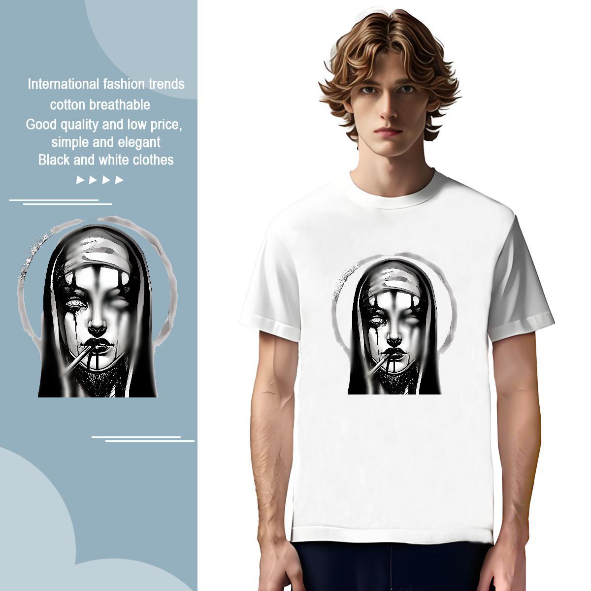 Man T Shirts 100% Cotton 230g nun Daily Outfit Crew Neck Breathable DIY Printed Men Clothes T-Shirt Fashion Designer TOP Quality Tshirts