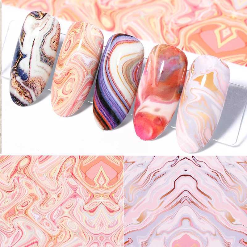 BORN PRETTY 10pcs Nail Foils Marble Paper Gel Polish Transfer Sticker DIY Pattern Manicure Nail Art Decoration DecorationsXJ240814