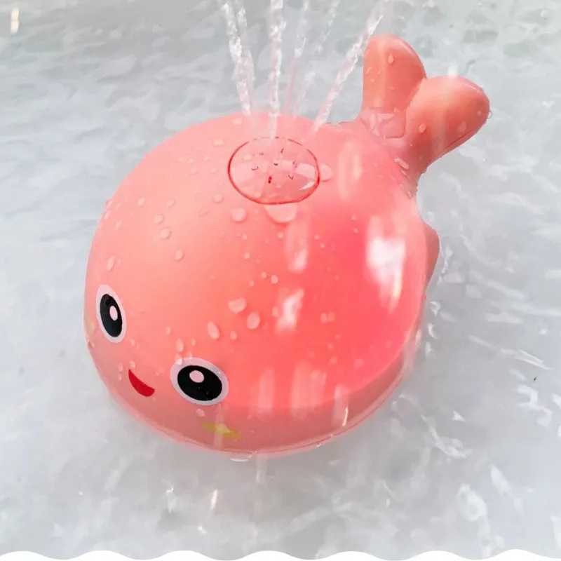 Baby bath toys water spray shower toys childrens bath toys electric whale bath balls with lights music LED lights bathtub toysW240814zzx