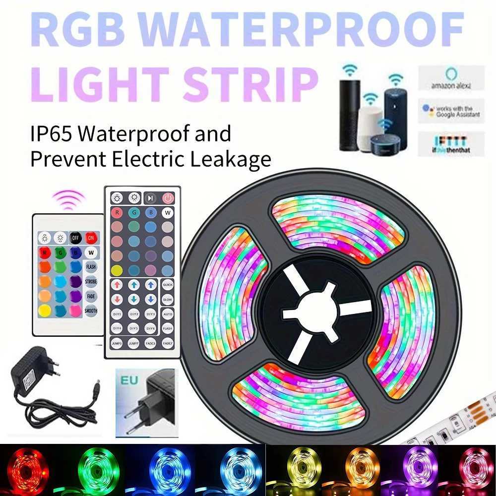 16.4-100FT RGB LED Light Strips For Bedroom SMD5050 Music Sync WiFi App Control DC12V RGB LED Strip Color Changing Rope Lights CL240815
