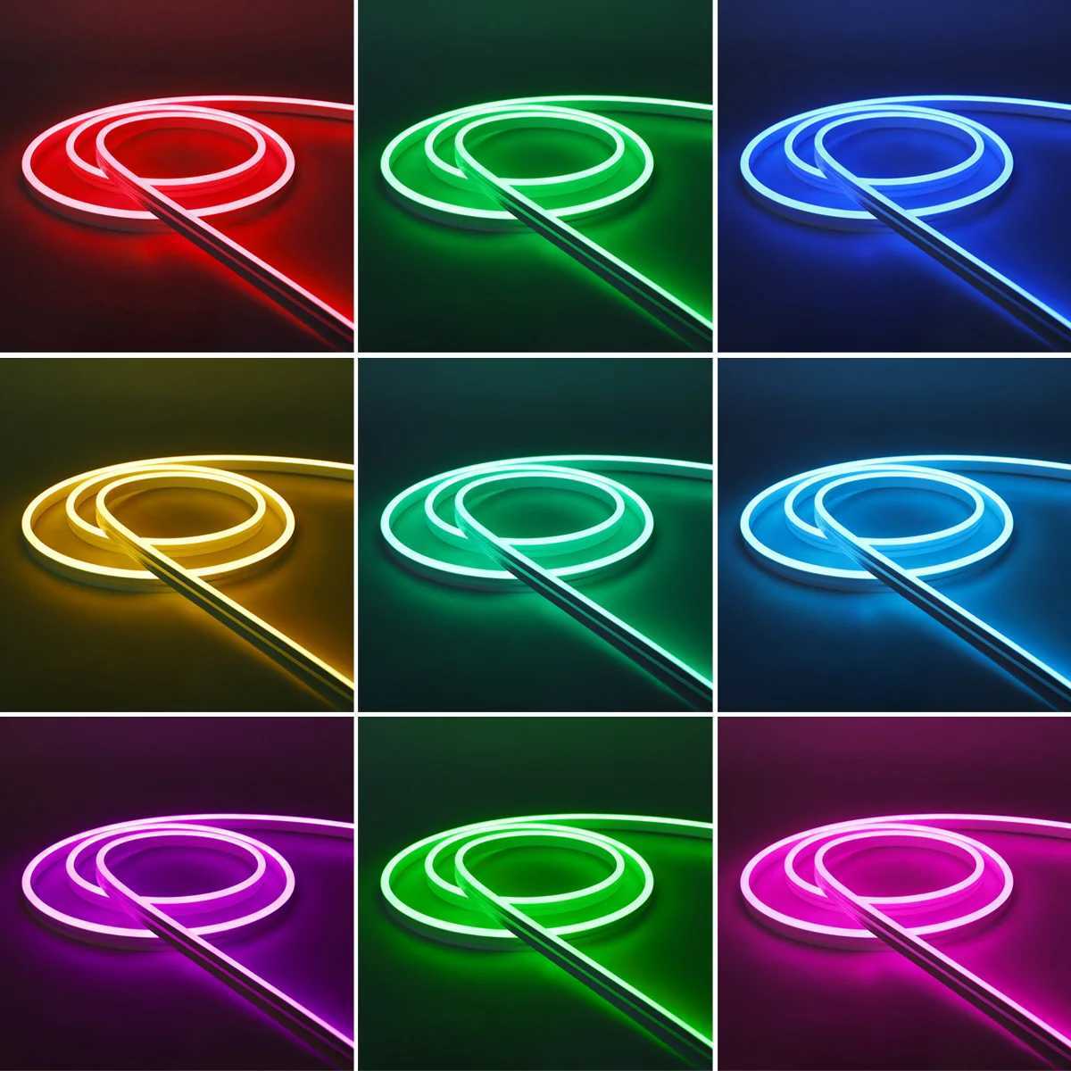 USB 5V RGB Neon LED Light Waterproof Neon Strip Light Tape Silicone Tube With Bluetooth App LED Controller For Bed Room Deocor CL240815