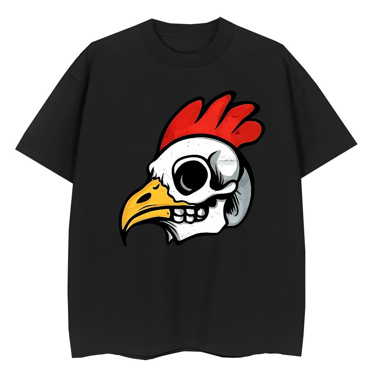 Popular Mens T Shirts chicken O Neck Short Sleeves Anime Printing Street Custom Printing 230g Cotton Couples T Shirts Fashion Clothings